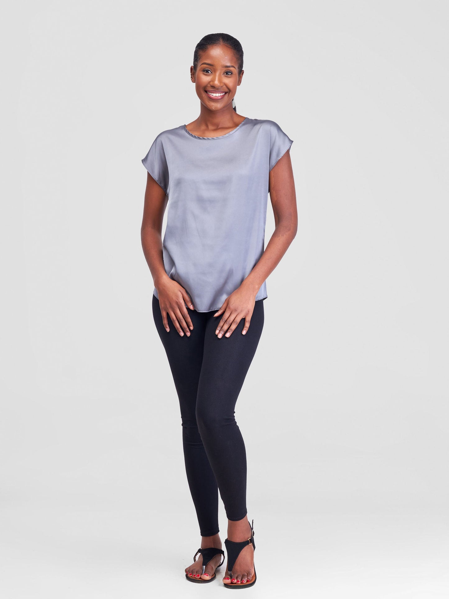 Vivo Thando Drop Shoulder Top - Grey