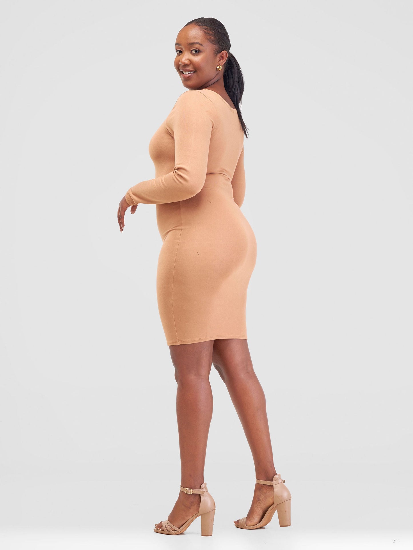 Zoya Basic Long Sleeve Bodycon - Tan