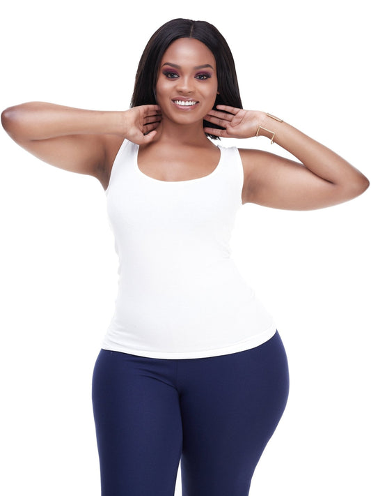 Safari Basic Ribbed Tank Top - White - Shop Zetu Kenya