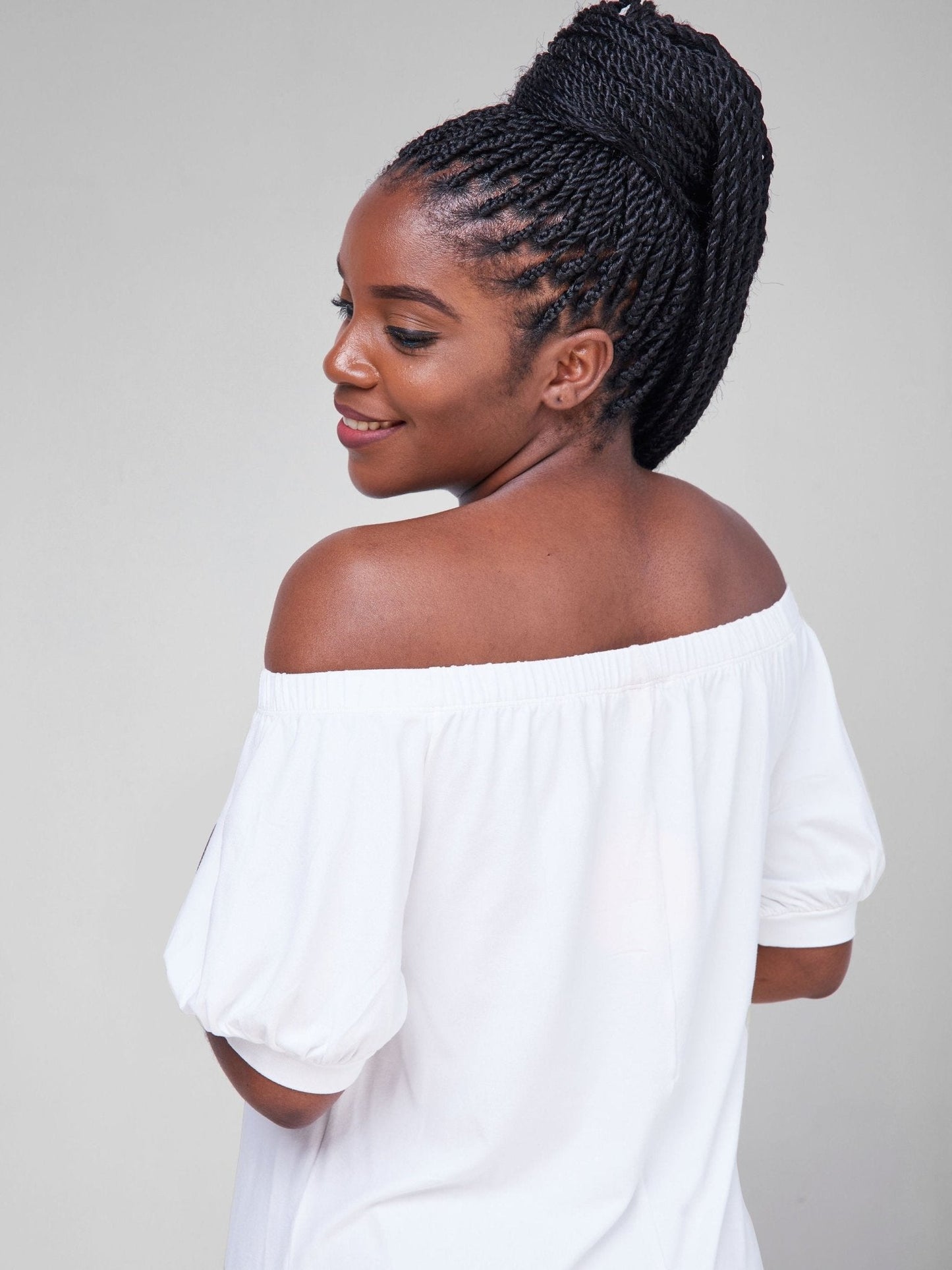 Vivo Arusha Off Shoulder Hi-Low Top - White - Shop Zetu Kenya