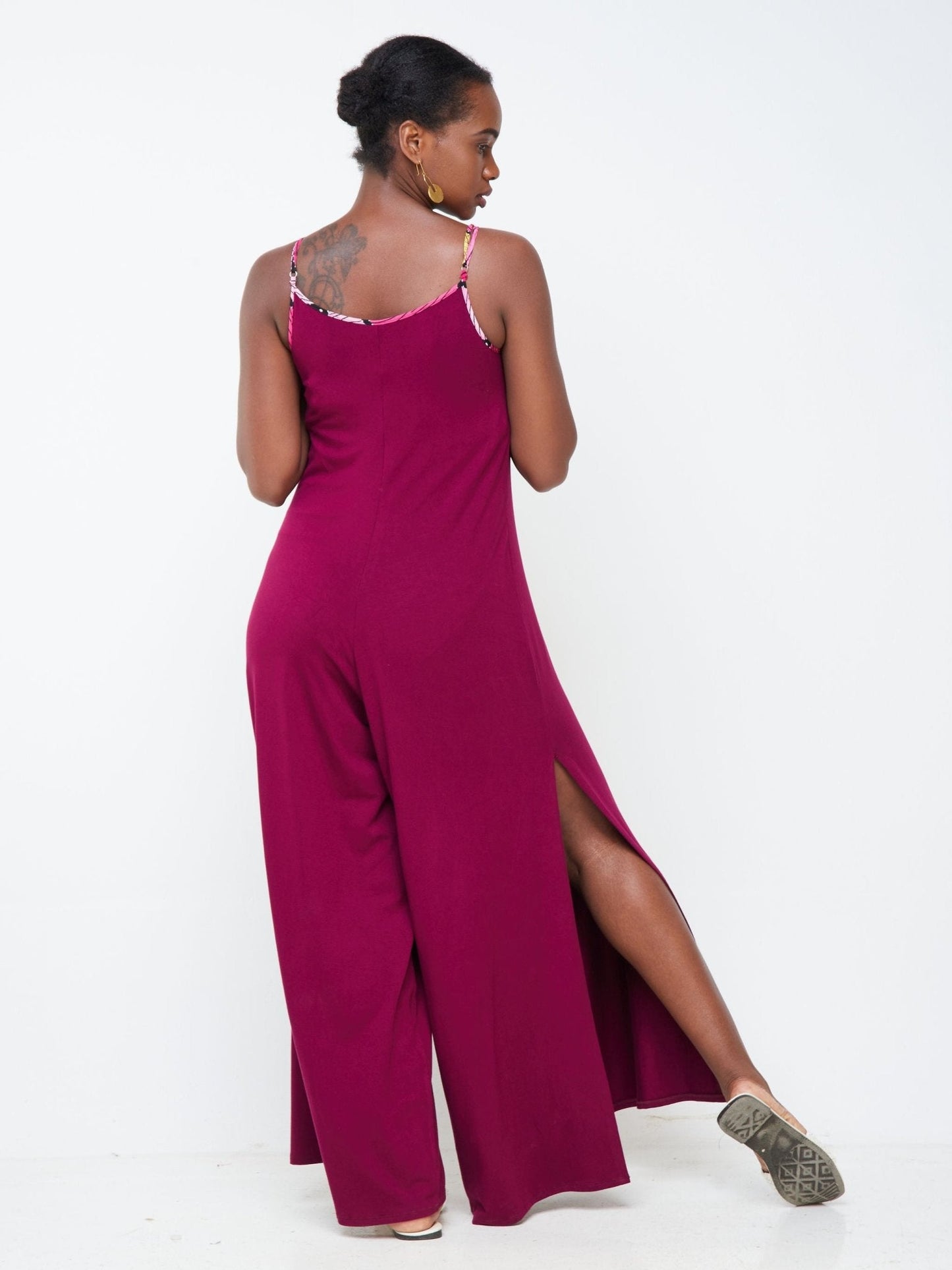 Vivo Arusha Strappy Jumpsuit - Burgundy - Shop Zetu Kenya