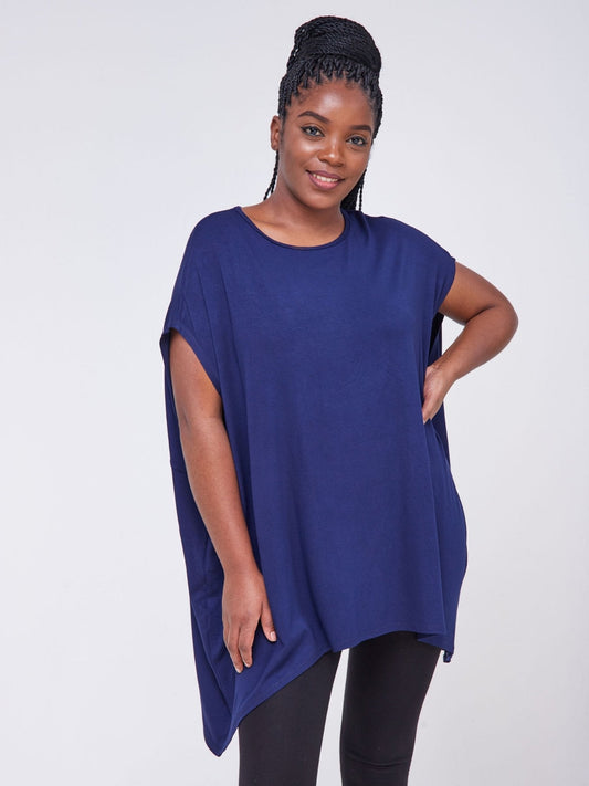 Vivo Arusha Wide Drop Soulder Tunic Top - Navy Blue - Shop Zetu Kenya