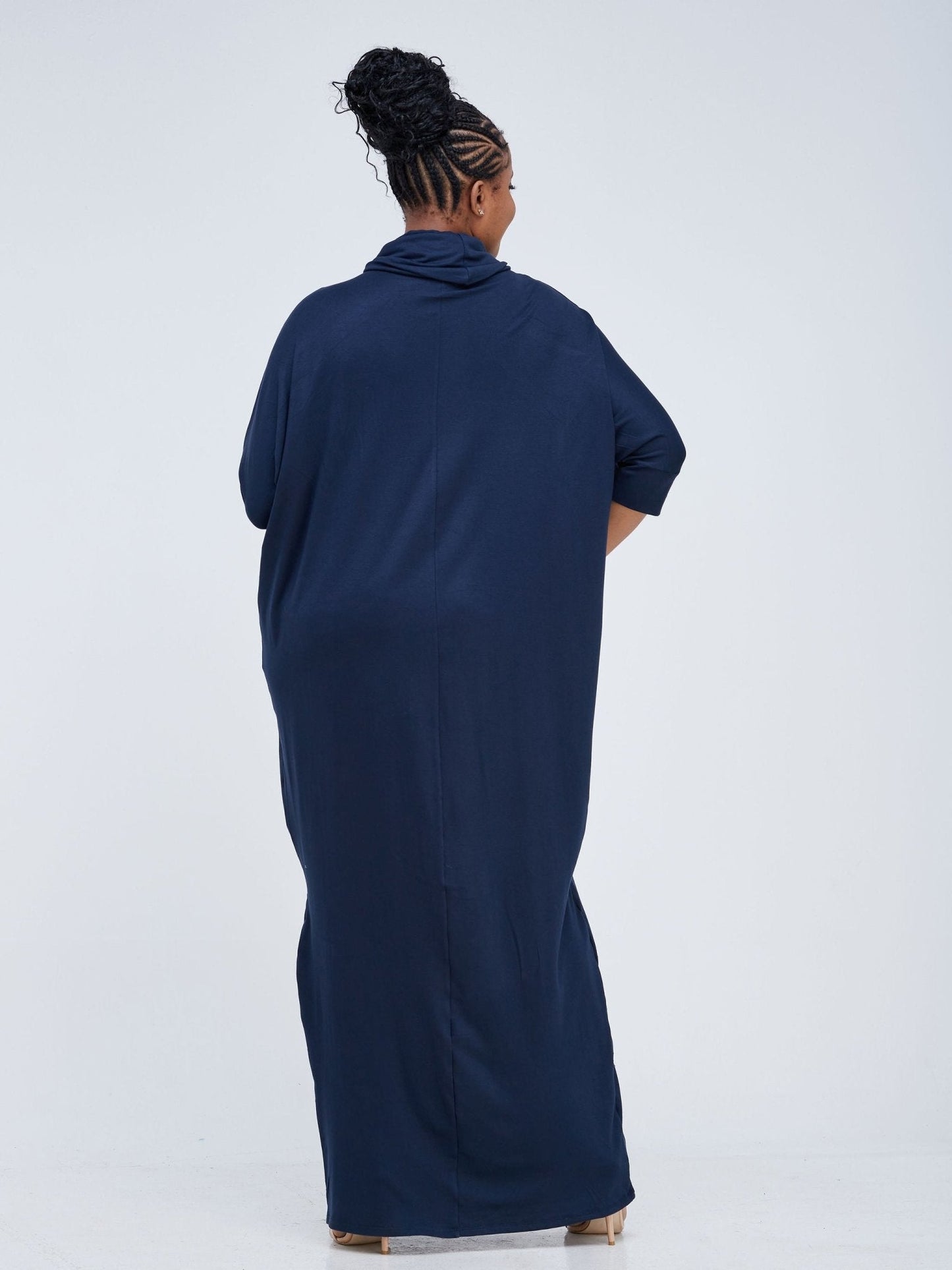 Vivo Basic Cowl Dolman Maxi Dress - Navy Blue - Shop Zetu Kenya