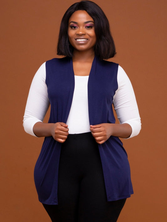 Vivo Basic Sleeveless Jersey Waterfall - Navy Blue - Shop Zetu Kenya