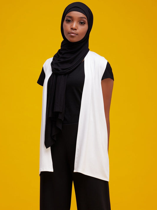 Vivo Basic Sleeveless Jersey Waterfall - Off White - Shop Zetu Kenya