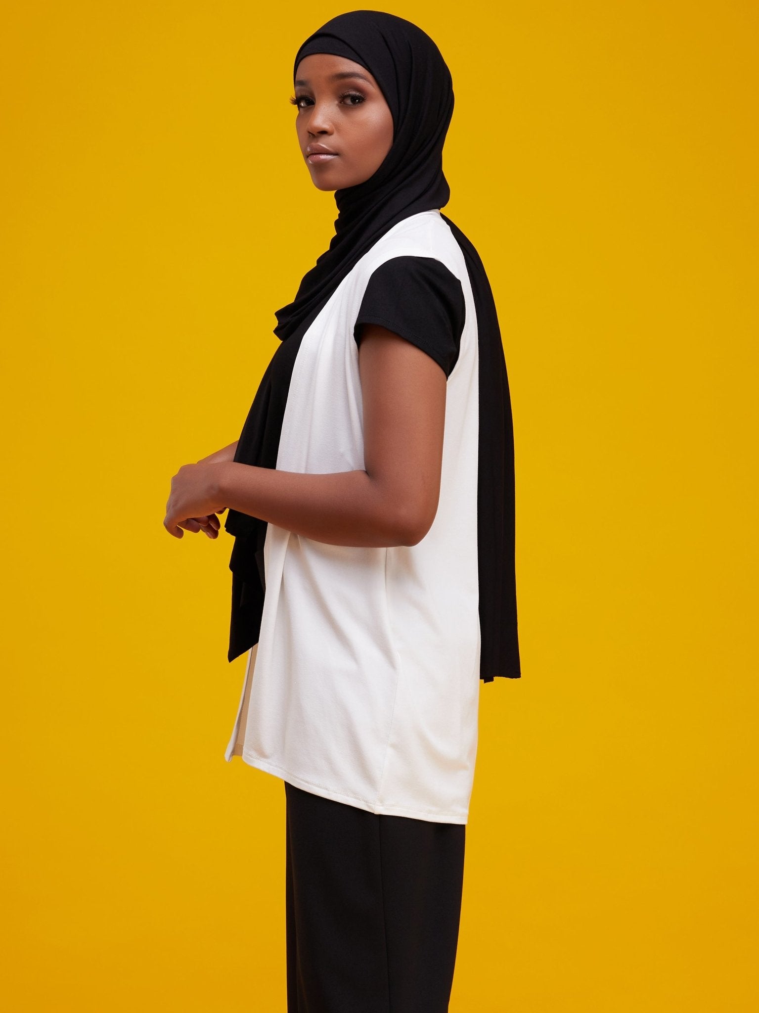 Vivo Basic Sleeveless Jersey Waterfall - Off White - Shop Zetu Kenya