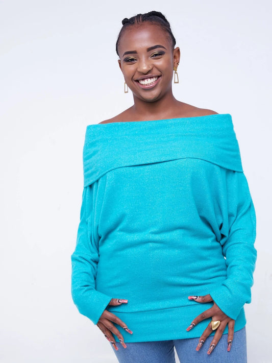 Vivo Dalia Off Shoulder Dolman Top - Sea Green - Shop Zetu Kenya