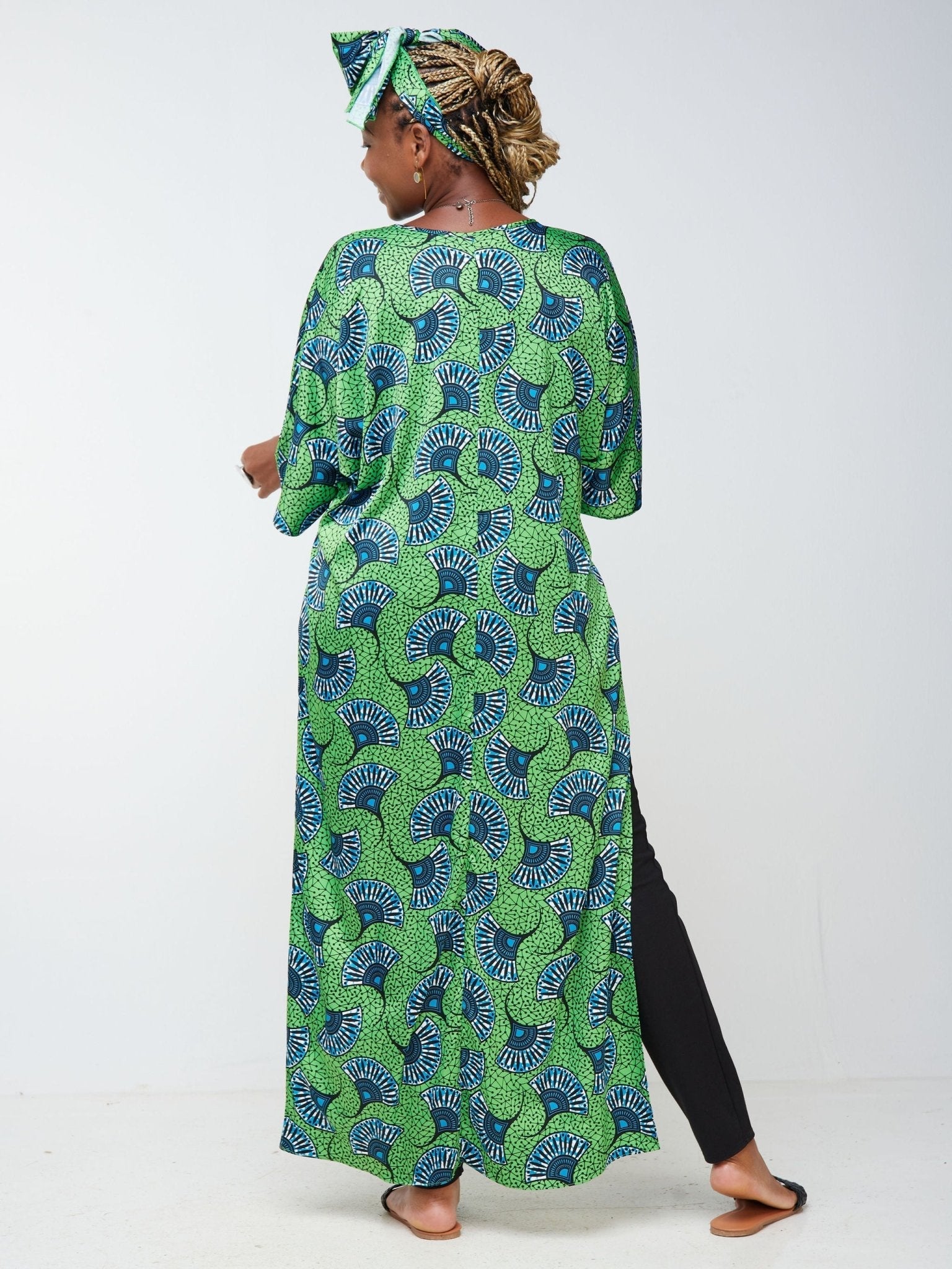 Vivo Lani Maxi Top - Green / Teal Abstract Print - Shop Zetu Kenya