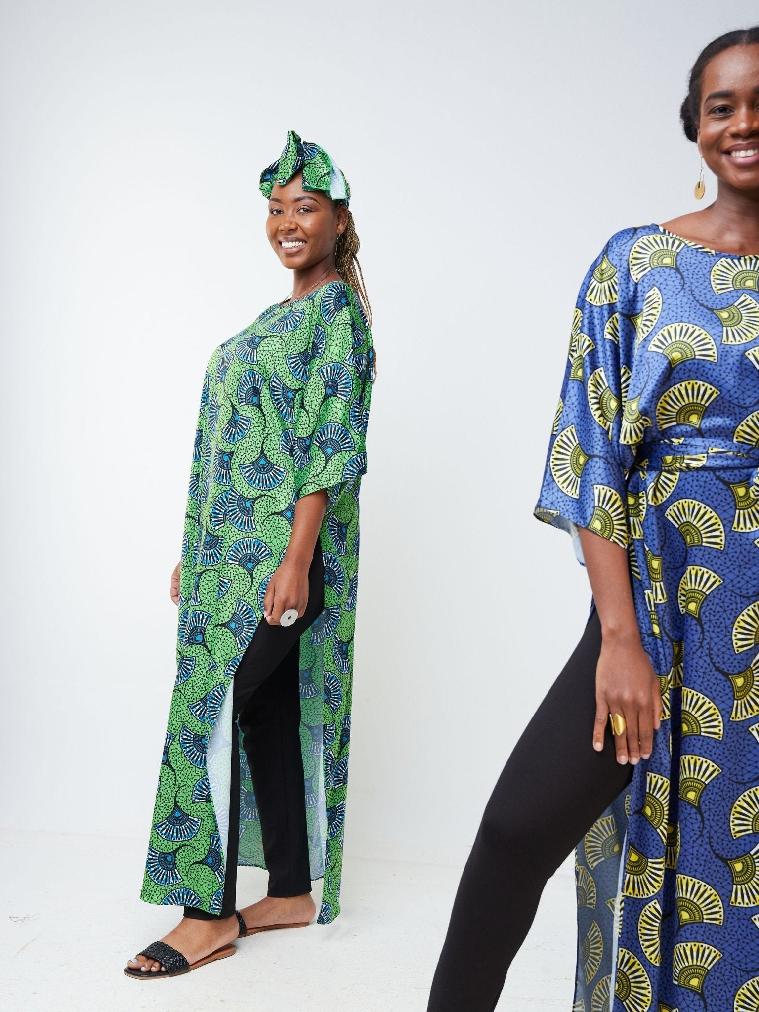 Vivo Lani Maxi Top - Green / Teal Abstract Print - Shop Zetu Kenya