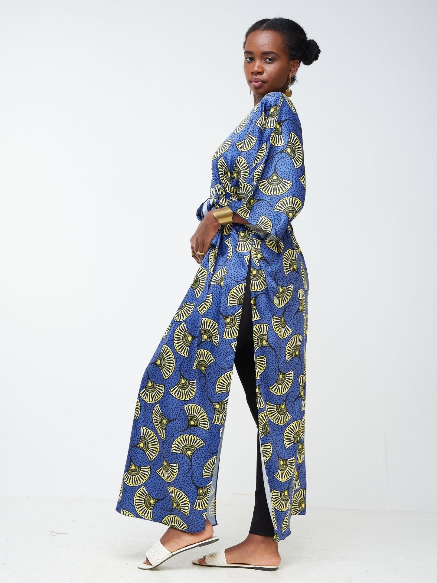 Vivo Lani Maxi Top - Royal Blue / Yellow Abstract Print - Shop Zetu Kenya
