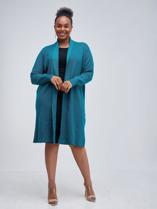 Vivo Long Sleeve Midi Waterfall - Teal - Shop Zetu Kenya