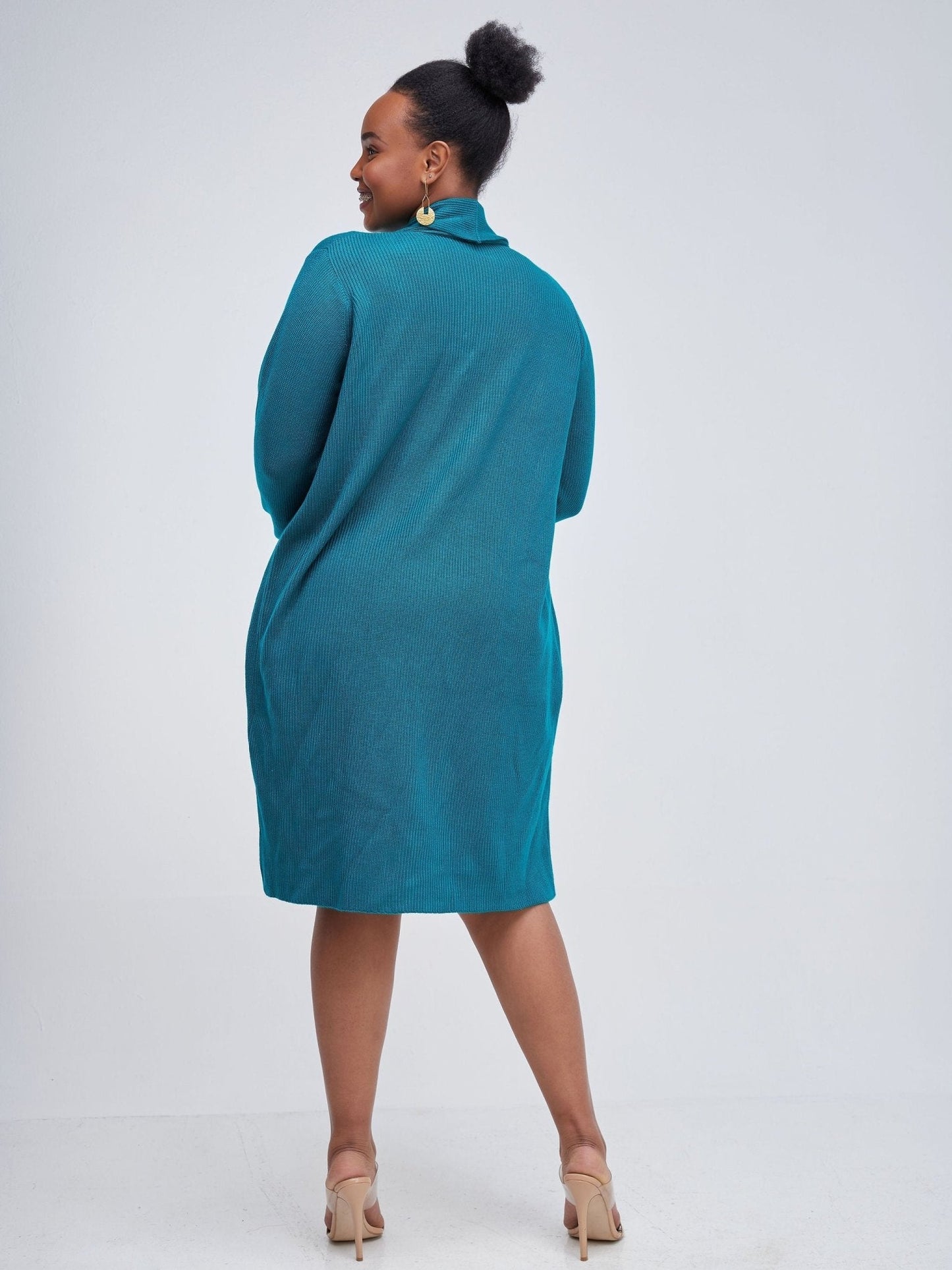 Vivo Long Sleeve Midi Waterfall - Teal - Shop Zetu Kenya