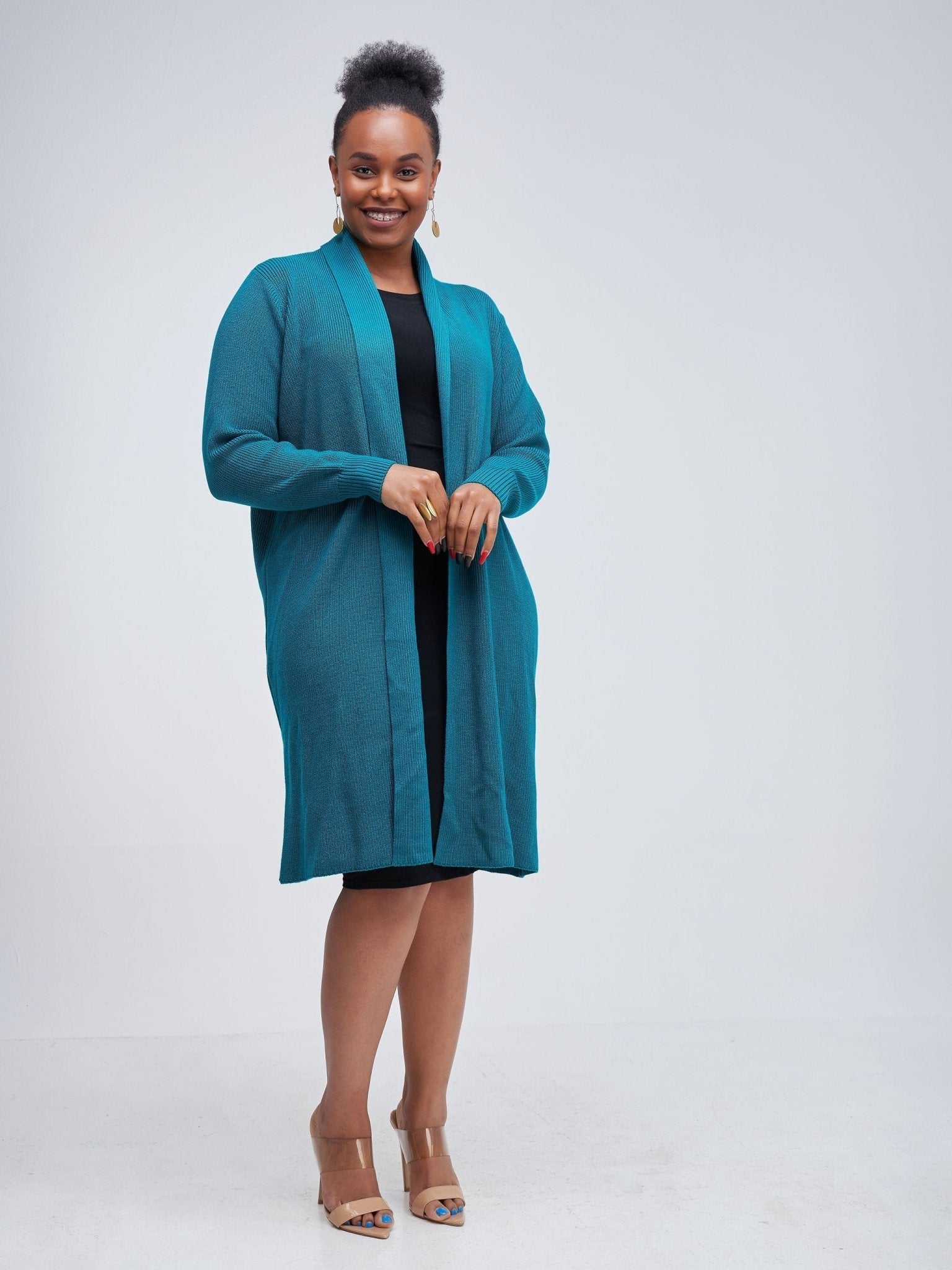 Vivo Long Sleeve Midi Waterfall - Teal - Shop Zetu Kenya