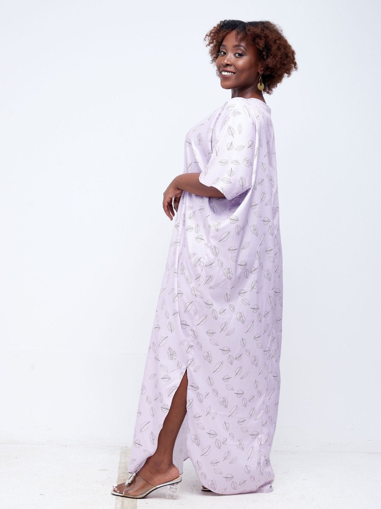 Vivo Tana Dolman Maxi Dress - Purple Floral Print